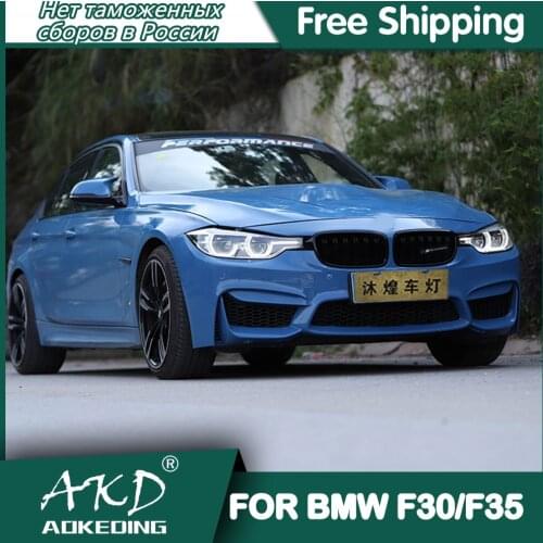 For Car BMW F30 Headlights 2013-2018 DRL Day Running Light LED Bi Xenon Bulb Fog Lights Car Accessory 320i 318i F35 Head Lamp