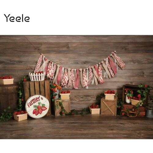 Yeele Baby Shower Birthday Backdrop Photocall Strawberry Wood Party Decor Background Photographic Photography For Photo Studio