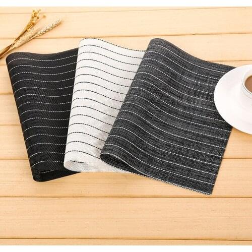 Simple Atmospheric Lines Placemat Insulation Pad Thick Table Linen Pad Western Food Plate Bowl Coasters PVC Washable Table Mat