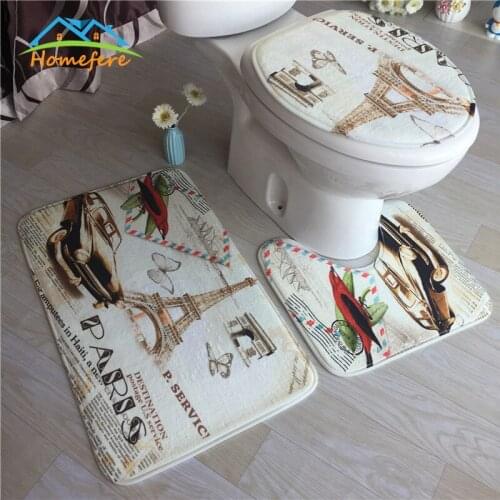 Bath Mat Flannel Anti-Slip Kitchen Bathroom Mat Carpet Bathroom Toliet Rug Water Absorption Mat