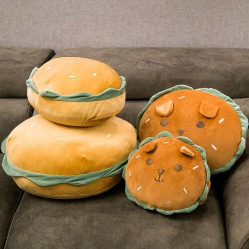 Creative Bread Food Plush Toy Soft Plush Hand Warmer Pillow Hamburg Sandwich Toast Stuffed Cushion Children Birthday Xmas Gift