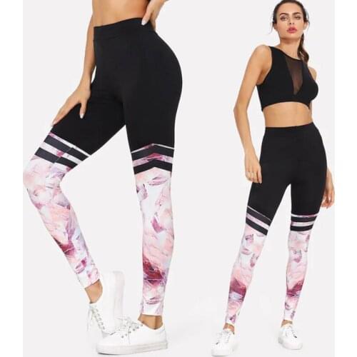 Yoga leggings women casual pants high-waisted fitness running sports jogging creative sweatpants women stretch slim leggings