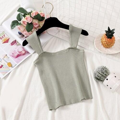 Women Tank Tops Female Sexy Solid Color Tank Top Vest Off Shoulder O-Neck Mini Fashion Hot Sale Vest 2021 New