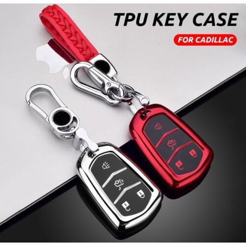 Soft TPU Car Remote Key Case Cover Holder For Cadillac ESV Escalade CTS XTS SRX ATS 2015 2016 2017 2018 CT5 XT5 XT6 CR6 STS ELR