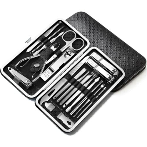 19pcs Manicure Nail Clipper Tools Sets Household Stainless Steel Nail Cutter Ear Spoon Manicure Tools Pedicure Nail Scissors Set