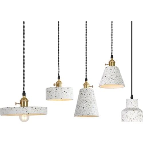 Nordic restaurant Pendant Lamp bedroom study personality creative grey terrazzo cement small color Cement pendant light 110-240V