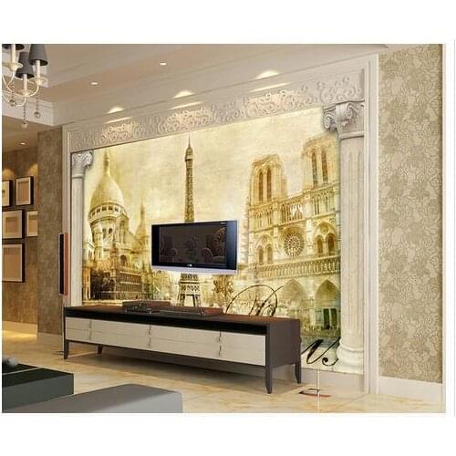 Custom 3d wallpaper High-end European and American wind restoring ancient ways is the sitting room TV setting wall wallpaper