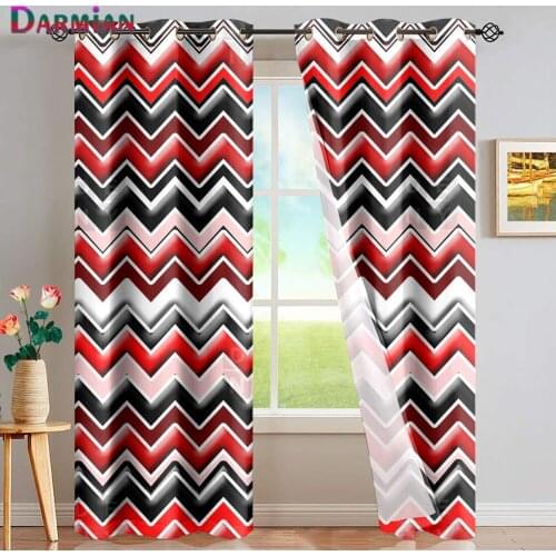 DARMIAN Simple Chevron Pattern Brand Kitchen Full Shade Draperies Bedroom European Style Blackout Curtains Home Room Treatment