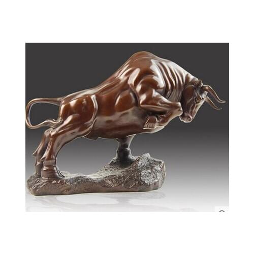 Size:23*8*16cm *DEAL* Large 100% Bronze Taurus BULL Statue Sculpture Art cooking tools Decoration 100% Brass Bronze
