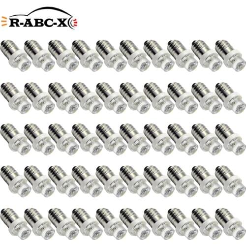 RUIANDSION Wholesale 50Pcs E10 Screw Thread F3 LED Machine Light Instrument Indicator 3V 6V 12V White Green Red Yellow Blue