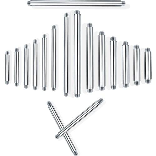 10pcs/lot Stainless Steel Screw Barbell Parts for Tongue Rings Cartilage Earring Fake Plug 14 16G Body Piercing Jewelry