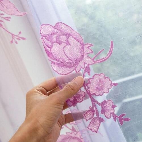 Jacquard Sheer Curtains For Living Room The Bedroom Kitchen Tulle For Windows Voile Yarn Curtains Panel Window Treatments