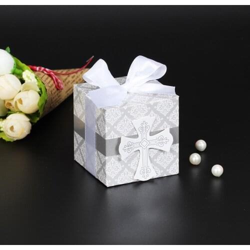 10pcs Candy Gift Boxes Food Cookie Packing Bag Christmas Party Gift Decoration Cross Shape Christmas Paper Box Wedding Supplies