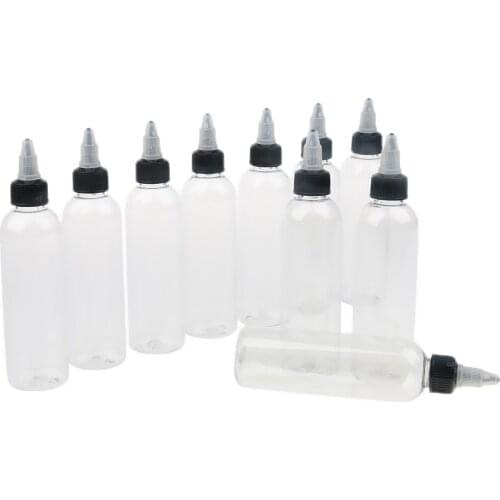 10 Pcs Empty Squeeze Bottles With Twist Cap For Ink Liquid Painting Glue, Painting, Leak Proof 120ml