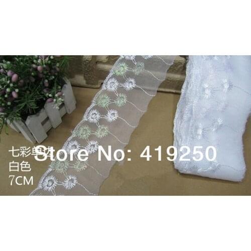145yard 70mm wide embroidered Lace trimming Flower lace wedding craft