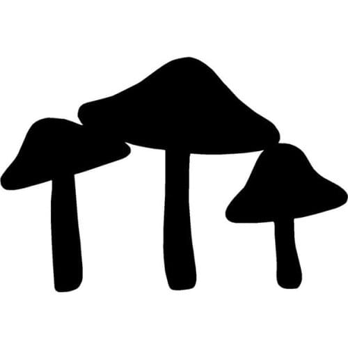 18.7*12.7CM Three Mushrooms Car Stickers Cartoon Motorcycle Vinyl Decals Black/Silver C7-1126