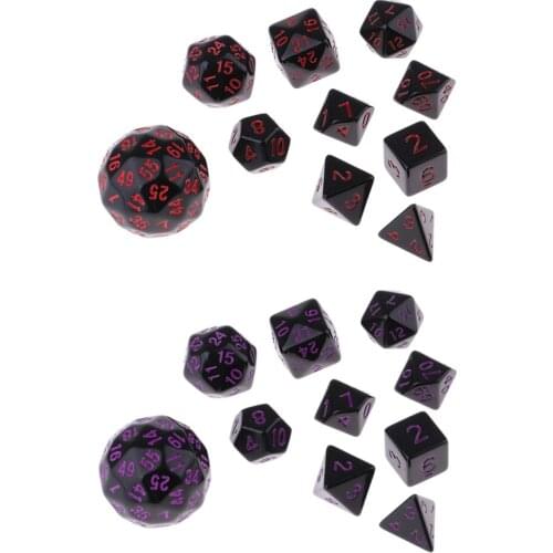 20 Pieces Acrylic Multi-Sided Dice Board Game Accessories for D&D TRPG MTG Games