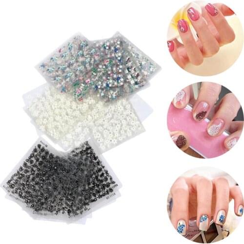 30 Sheets 3D DIY Flower Nail Art Stickers Adhesive Decal Decor Manicure Tool Water Transfer Stickers Full WrapsCharm Nail Art St