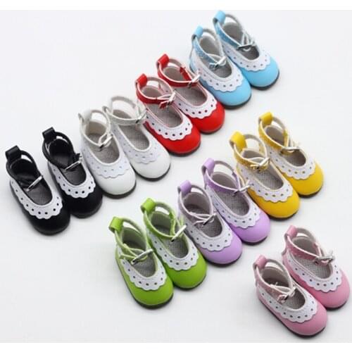 5cm Fashion Mini Lace Canvas Shoes for 1/6 BJD Dolls Toy Shoes Accessories for Russian Doll Gift for Kids