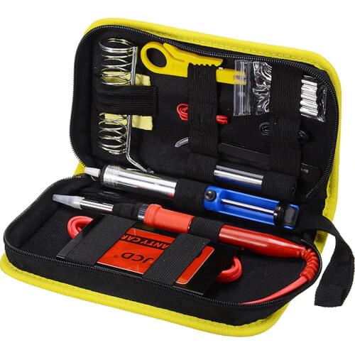 80W EU Plug Temperature Adjustable Electric Soldering Set LCD Digital Welding Iron Tool Kit Welding Soldering Supply