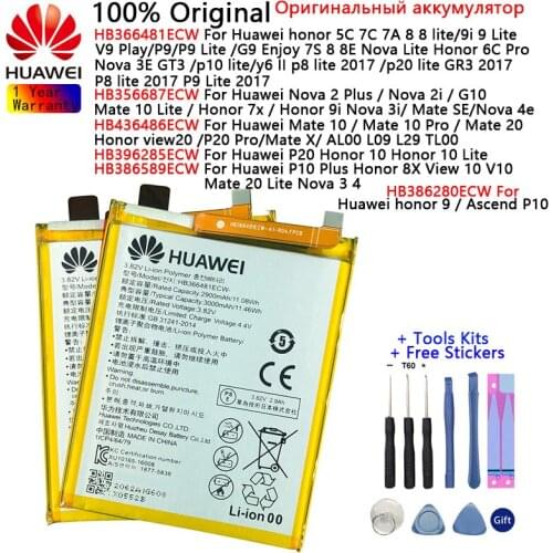 Huawei Original battery For Huawei Honor 7X P9 9 9i/8 9 lite View 10 V10 10 /10 Lite P20 Pro /20 Lite Ascend P10 Mate 10 Lite