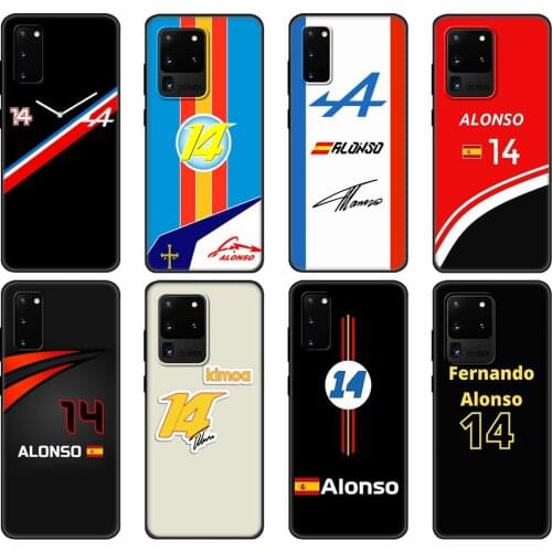 Black tpu Case For Samsung galaxy S20 /S20 PLUS/S20 ultra/S20+ /S20FE back cover Fernando Alonso 14 Renault F1 Racing