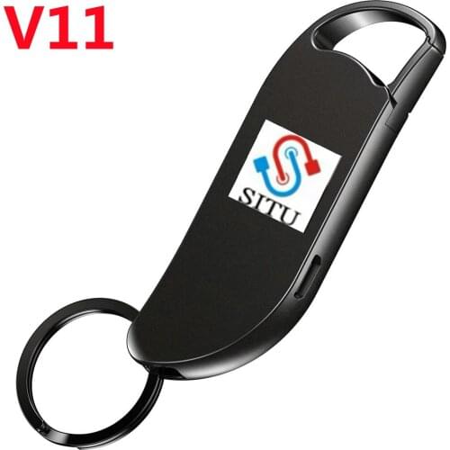 V11 Keychain Digital Voice Recorder Voice Activated Recording USB Flash Drive Silver Audio Sound Dictaphone Portable MP3 Player