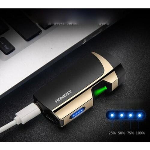 Personalized Infrared Induction Double Arc Lighter Creative USB Charging Cigarette Lighter Smoking Accessories Power Display