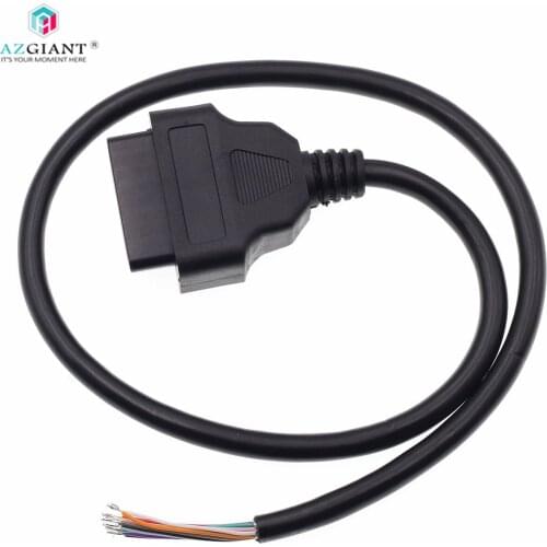 AZGIANT 0.3M/0.6M/1M Meter 16Pin Hole Female Connector Open Line 16 Core Extension Cable OBD2 Wire