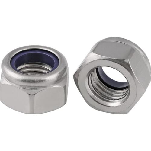 Din985 304 stainless steel locknut / antiskid / self-locking nut / locking nut Ni cap m2-m20 5PCS