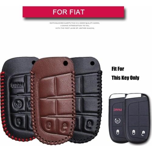Leather Car Key Case Cover For Fiat 500 500X Panda Grande Punto Tipo Freemont Ducato Stlio Argo Toro Key Shell Auto Accessories