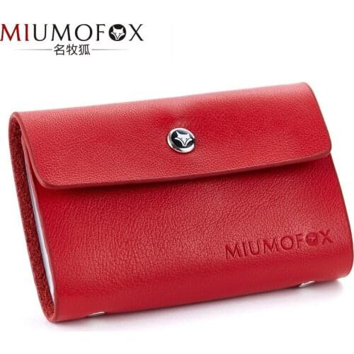 Red Cow Leather Solid Card Holder Passport Card Holder Cover Credit For Man Women Travel Wallet Book ID More Cards Case 27R