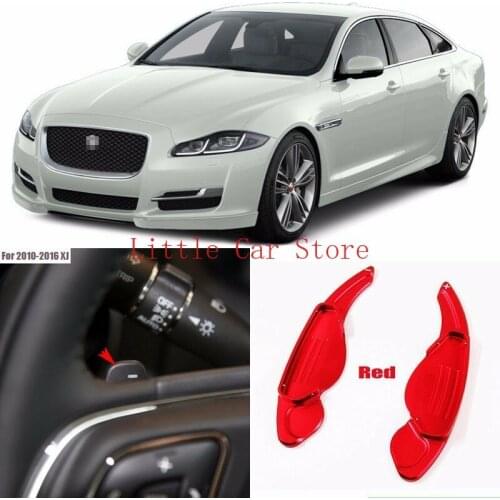 Red Alloy Steering Wheel DSG Paddle Extension Shifters For Jaguar XJ 10-2016