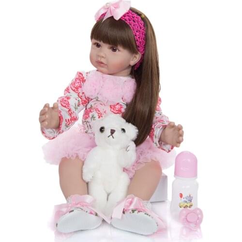 60 cm Cloth Body Vinyl Reborn Baby Doll Toys For Girl Exquisite Princess Doll Baby Toy For Child Birthday Gift Play House Toy