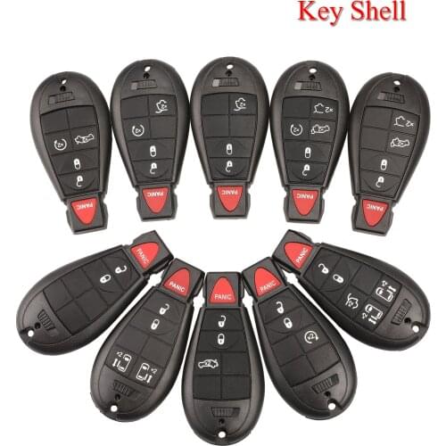 Kutery 10PCS/Lot Car Key Shell For Chrysler Jeep Grand Cherokee 2/3/4/5+1Buttons With Battery Holder Remote Car Key Case Cover
