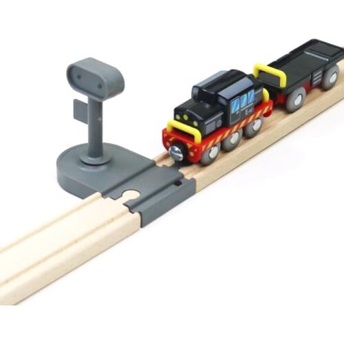 Luminescent straight track compatible wooden track car wooden small train building blocks accessories children toys