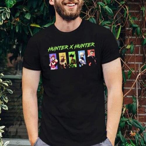 Hunter X Hunter Fashion Cartoon Tshirt Funny Japanese Manga Killua Zaoldyeck Hot Sale Men Tee Vogue Anime Cotton Clothes Male