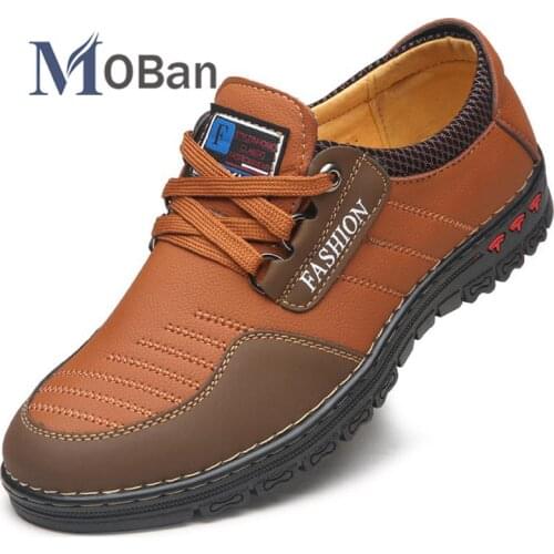 2020 Fashion Sneakers Leather Men Casual Shoes Zapatos Hombre Footwear Male Walking Shoes Designer Men Business Shoes Flat Dress