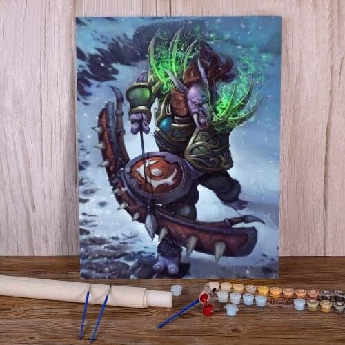 World Of Warcraft Painting By Numbers Kit Acrylic Paints 50*70 Oil Painting Decoration For Adults Art