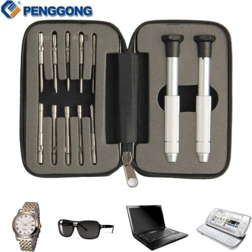 PENGGONG Precision Screwdriver Set Slotted Phillips Screwdriver Bits Pentable Multitool Phone Glasses Repair Tool 10pcs
