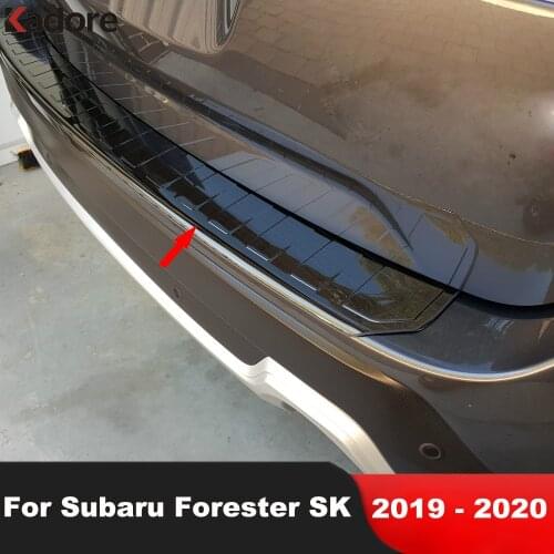 For Subaru Forester SK 2019 2020 Stainless Steel Black Outer Rear Trunk Bumper Cover Trim Tailgate Sill Plate Car Accessories