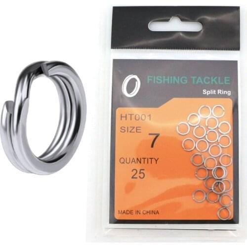 25pcs/bag Stainless Steel Split Ring Strengthen Solid Ring Connecting Double Loop Open Carp Tool Fishing Accessories tackle