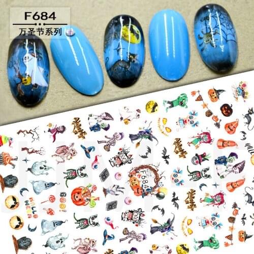 Christmas Halloween Skull Stickers On Nails Lips No wonder Spider Web Nail Art Slider Self Adhesive Nail Stickers Nail Charms