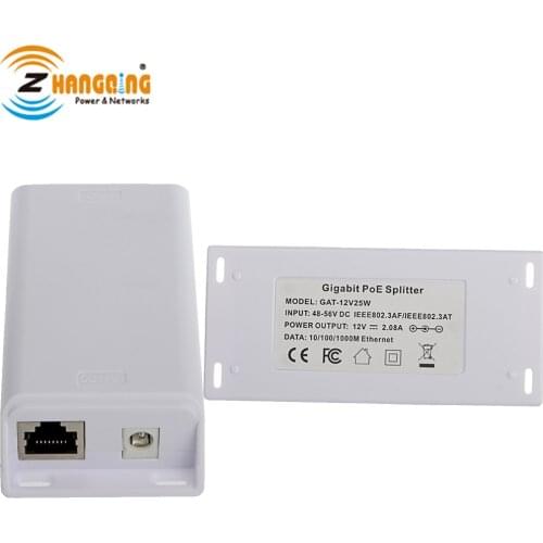 802.3at compatible Gigabit Splitter from PoE to 12V25 watts GAT-12v25w for 12V Non-PoE IP Camera