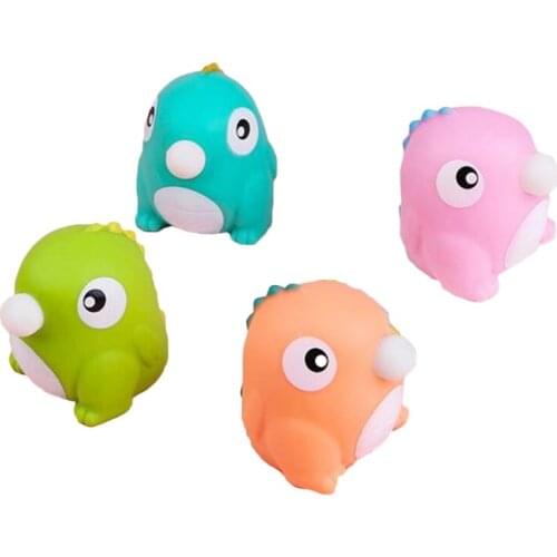 Squeeze Dinosaur Fidget Educational Miniature Novelty Prank Trick Toy with Slow Bounce Anti-Anxiety Toy Bubble Blower