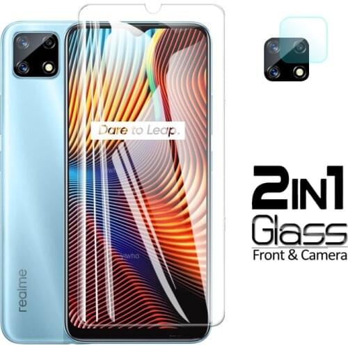 2 in 1 Tempered Glass For Oppo Realme 7i Global 6.5" Screen Protector For Oppo 7i Camera lens Protective Glass safety film