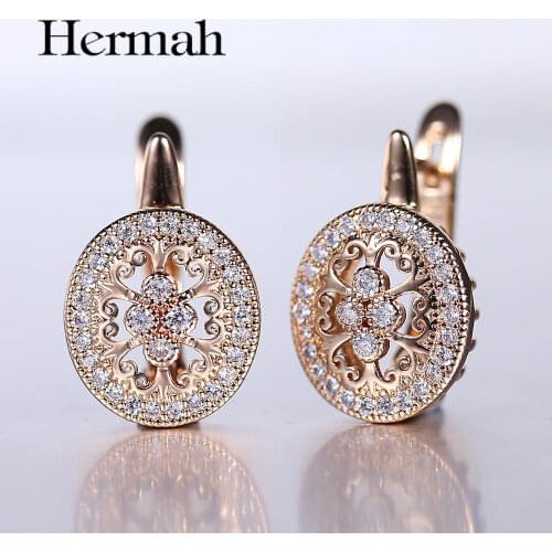 New Arrivals Stud Earrings Round Paved Clear Cubic Zircon Drop Earrings for Women Girls Luxury Wedding Fashion Jewelry HGE290