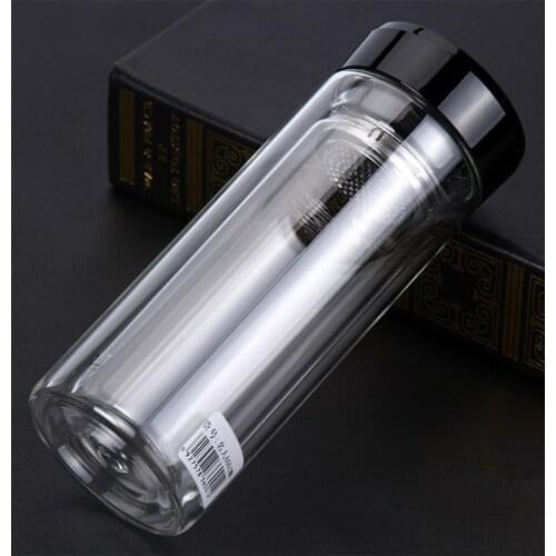 1PC Double Water Bottle Infuser Water Glass Bottle Tea Bottle with Fruit Infuser Coffee Tea Tumbler with Tea Filter KD 1461