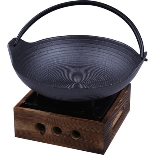 25%,Thickened cast iron double ears dry pot Japanese commercial wood alcohol stove household chafing dish tin old stew hot pot