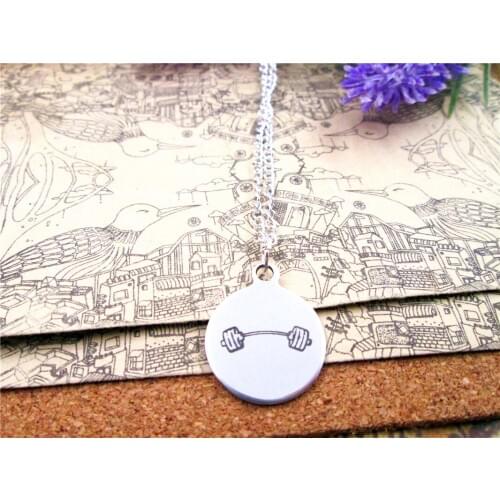 3pcs/lot Fashion stainless steel necklace "barbell" Charms Pendant necklace Jewelry Gift more style for choosing